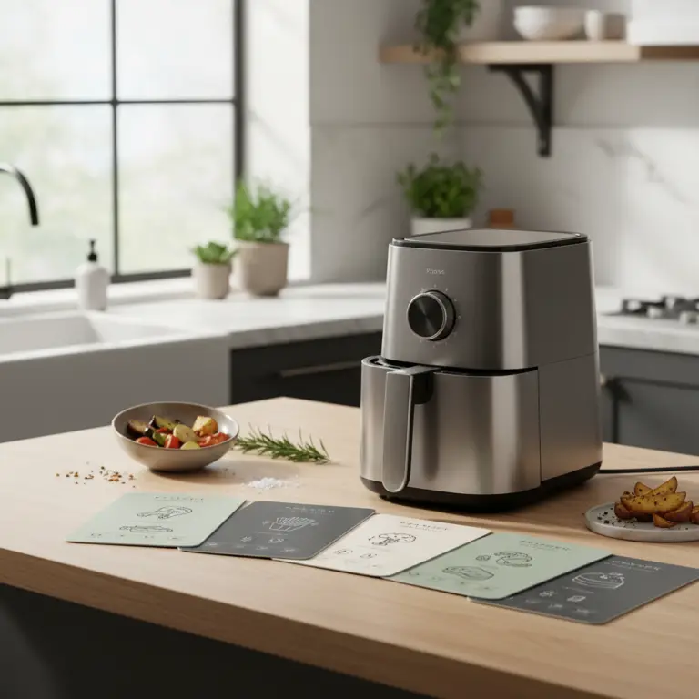 Ilustração editorial: The Best Air Fryer Magnetic Cheat Sheet: 5 Minutes to Perfect Meals