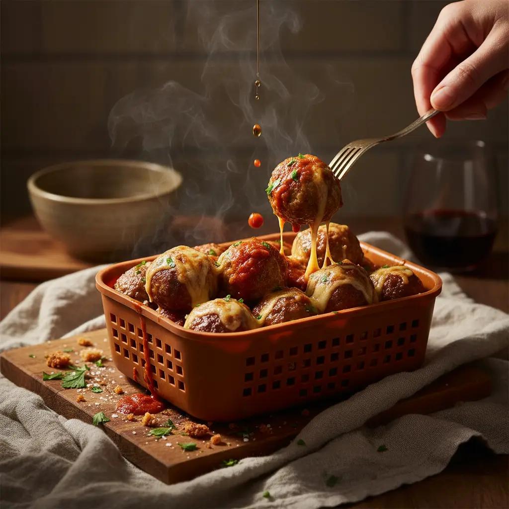 Use a Silicone Basket for Air Fryer Meatballs in 12 Minutes — result