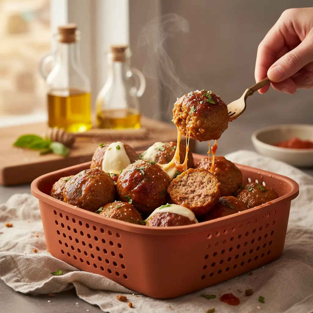 Use a Silicone Basket for Air Fryer Meatballs in 12 Minutes — detail