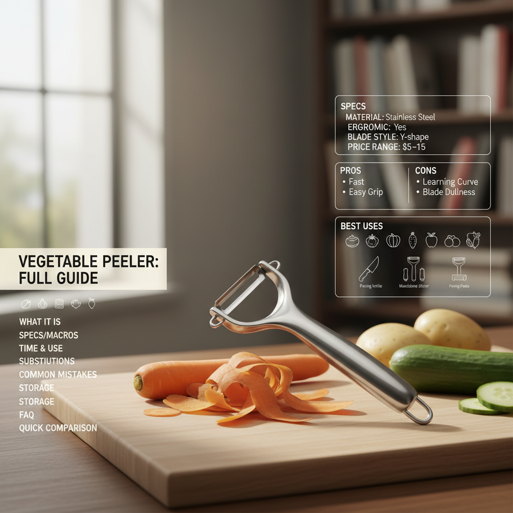 Ilustração editorial: Vegetable Peeler Guide: 5 Reasons to Upgrade Your Kitchen Tool